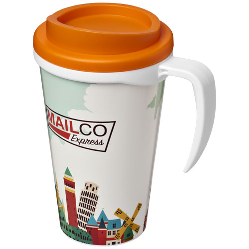 Mug isolant Brite-Americano® grande 350ml Blanc / Orange